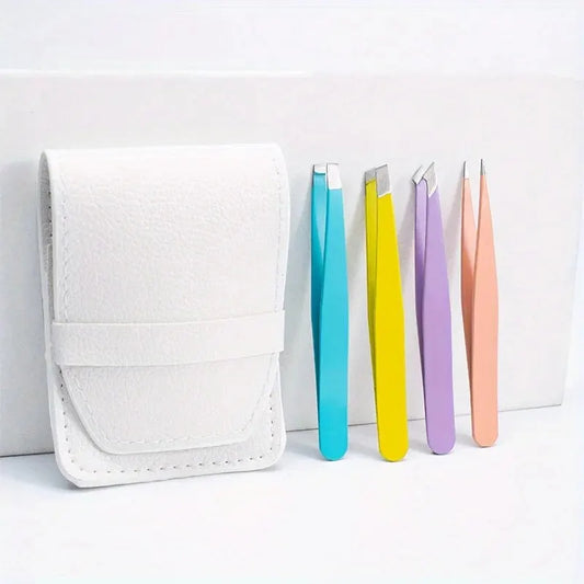 No-Slip Grip Tweezers 4pcs set